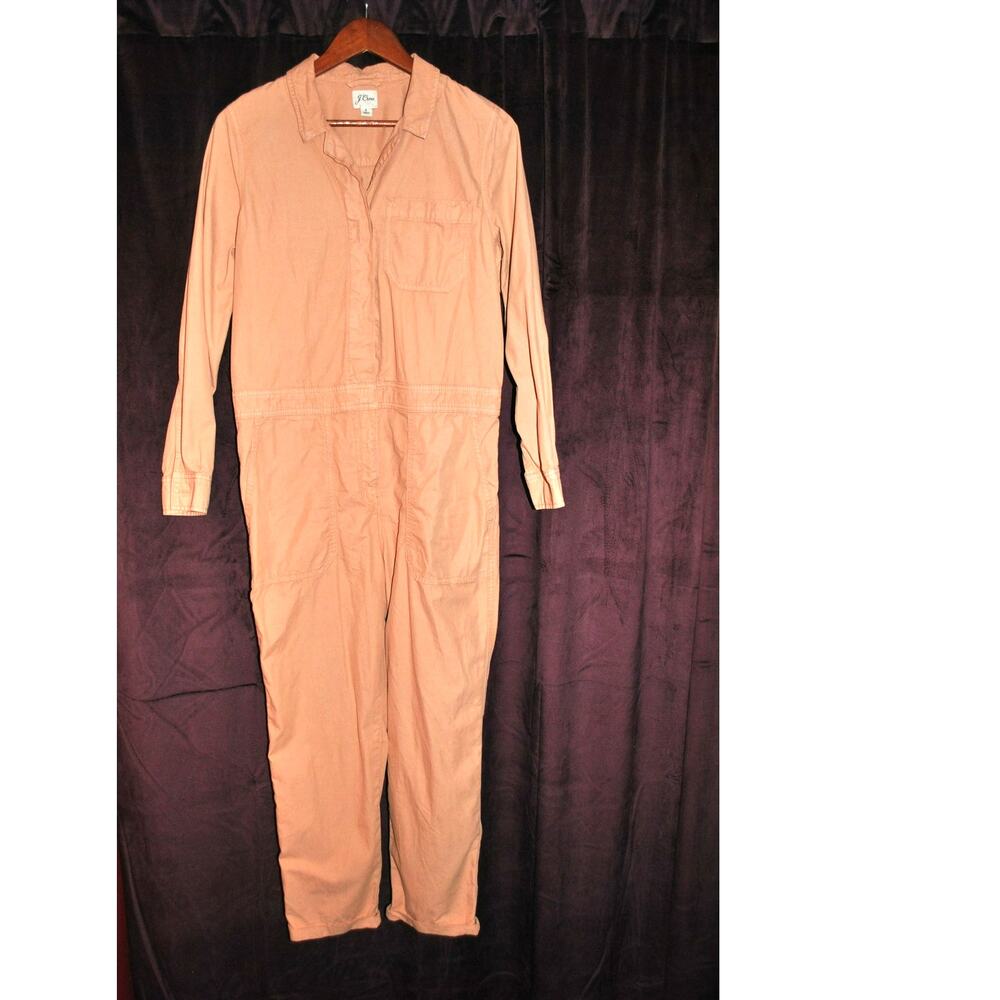 J.Crew Women's Utility Jumpsuit – Size 6 – Camel Beige Long Sleeve Coveralls